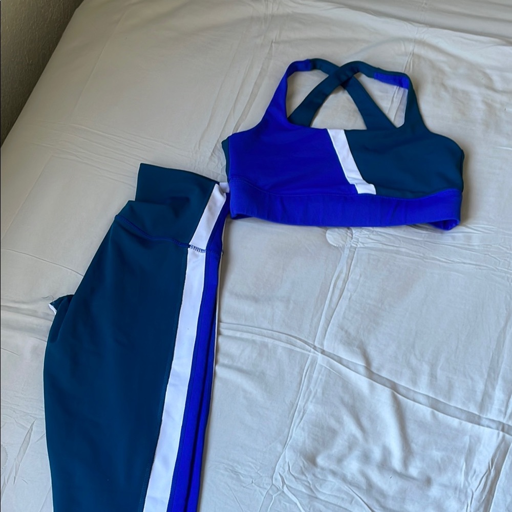 Blue and White Activewear Set- DYI
